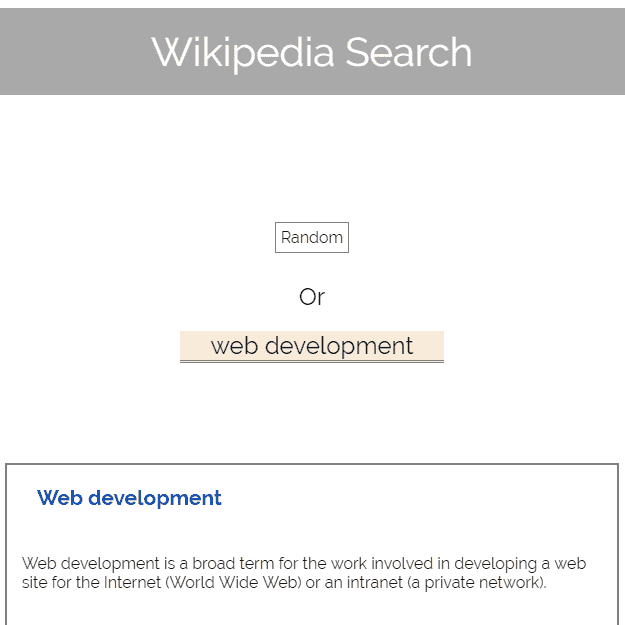 Wikipedia Search Page